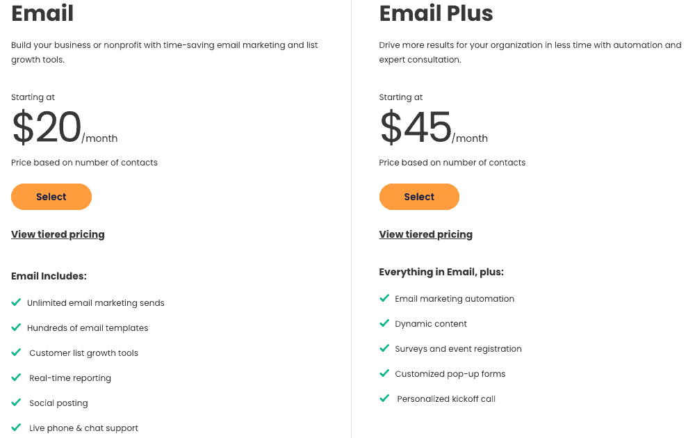 Constant contact pricing