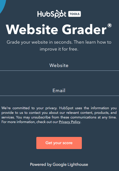 Hubspot free grader lead magnet example