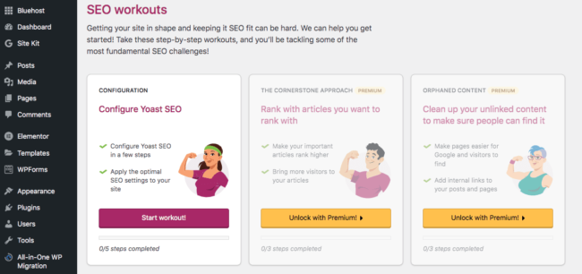 Yoast start workout